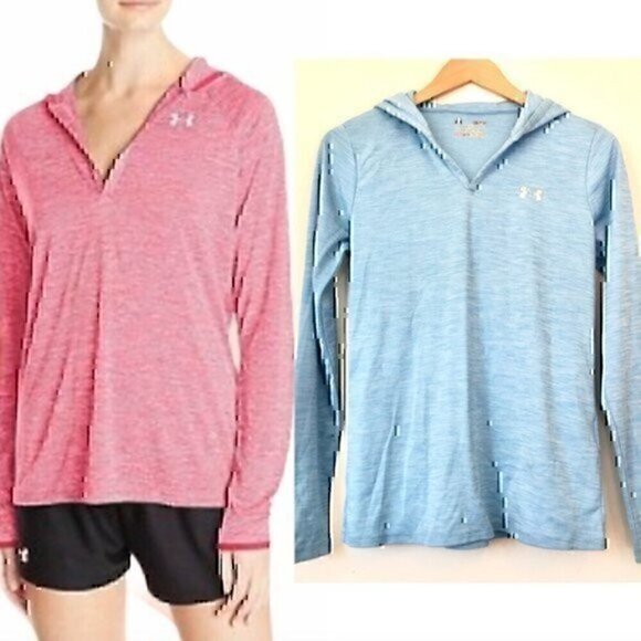 UNDER ARMOUR Blue Loose HeatGear Lightweight Hoodie Hooded Sweatshirt Pullover S - Picture 1 of 13